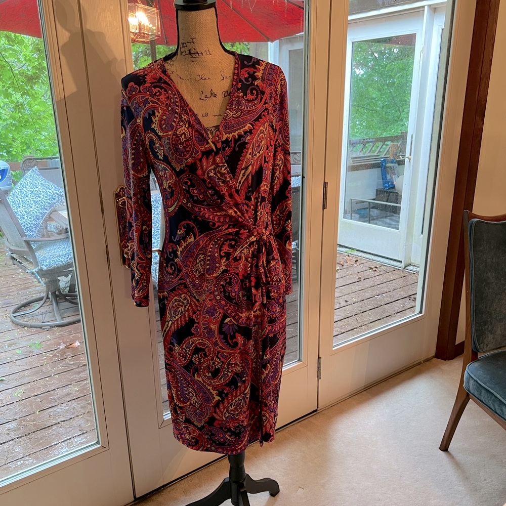 Anne Klein Jersey Knit Faux Wrap Dress